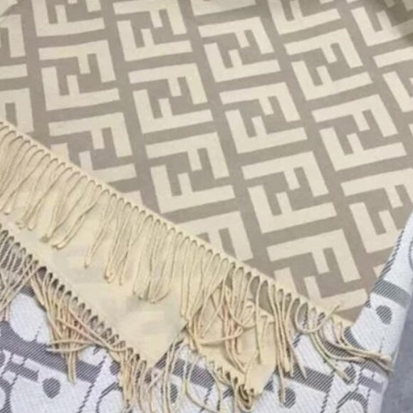 Fendi Women's Cashmere FF Fringe Shawl Cape - Picture 6 of 7